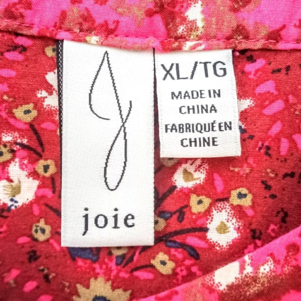 Joie Magenta Pink Cotton Ruffled Peasant Tunic Top - Picture 3 of 5